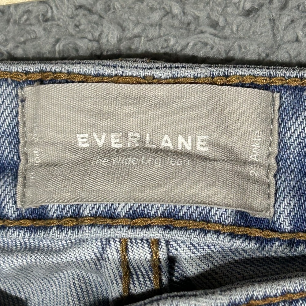 Everlane Cropped Wide Leg Jeans Womens 25 Light Wash Denim High Rise #3182 - Picture 2 of 9
